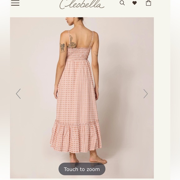 NEW CLEOBELLA magnolia ankle dress in bellini plaid - Picture 3 of 7